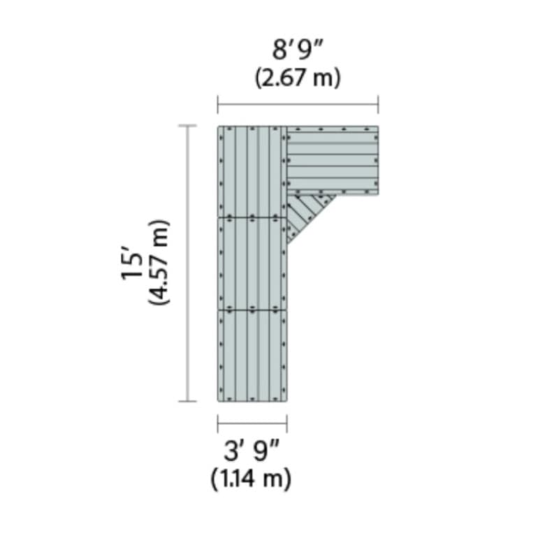 Connect-A-Dock L-Shaped Dock Bundle 1000 Series Model LPK1011 with dimensions