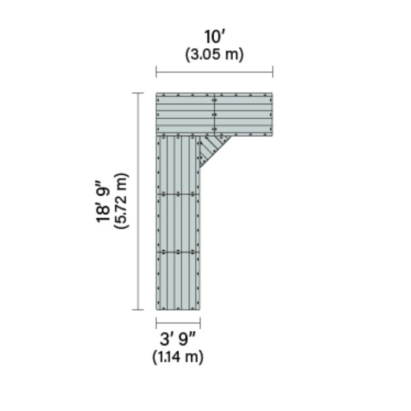 Connect-A-Dock L-Shaped Dock Bundle 1000 Series Model LPK1012 without dimensions