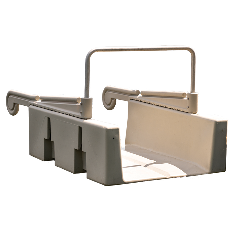 Connect-A-Dock YAKport Kayak Launch Bundle Attach to Existing Fixed Docks kayak launch with overhead roto grab bar and two side roto bars with notches