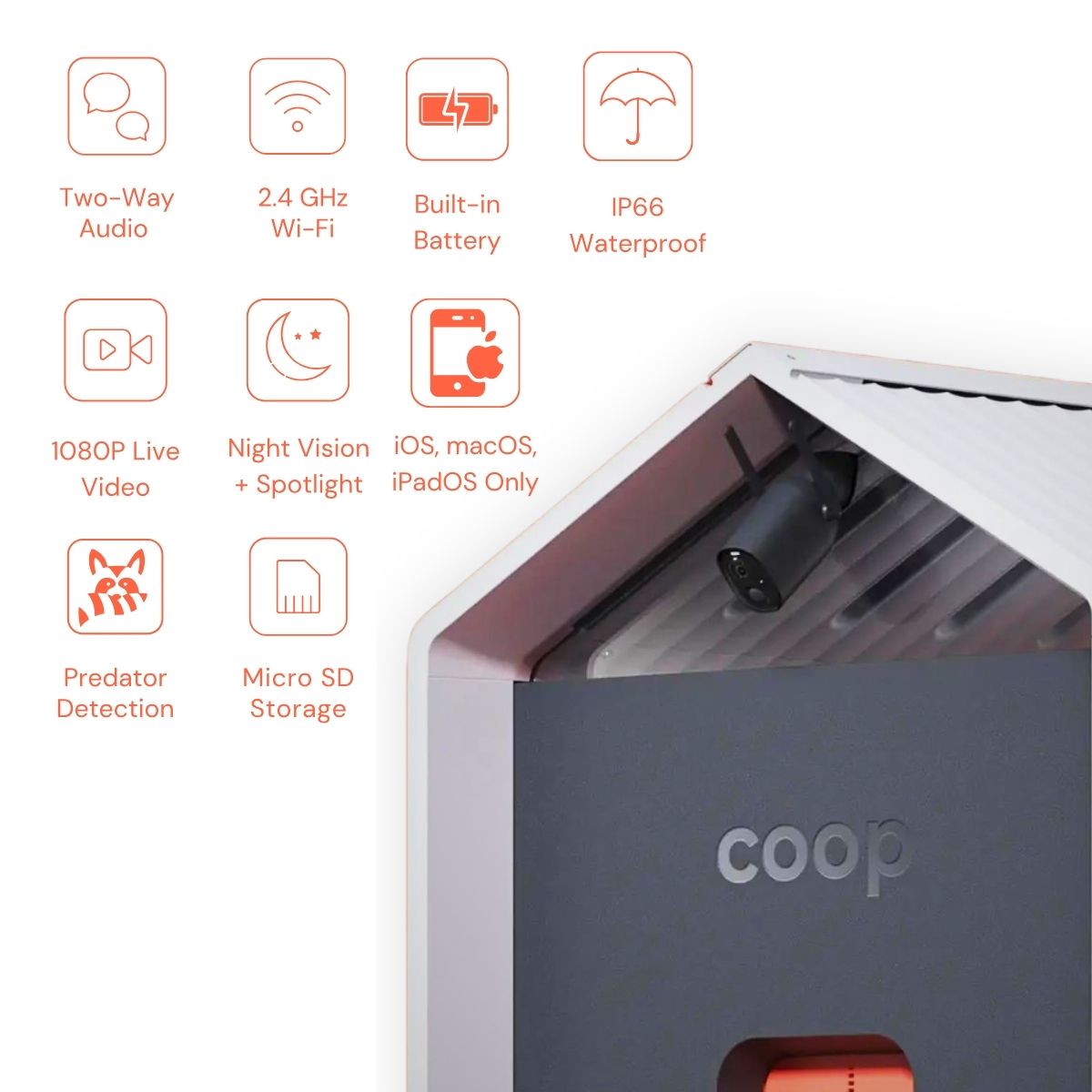 Coop The Smart Coop with Steel Run camera with features