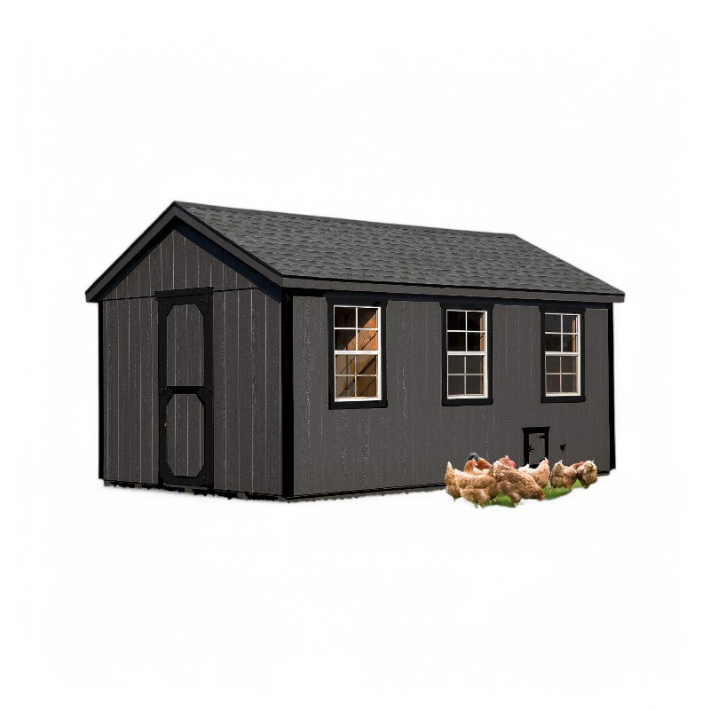 Hen House Collection A-Frame Chicken Coop & Feed Room A1016 front