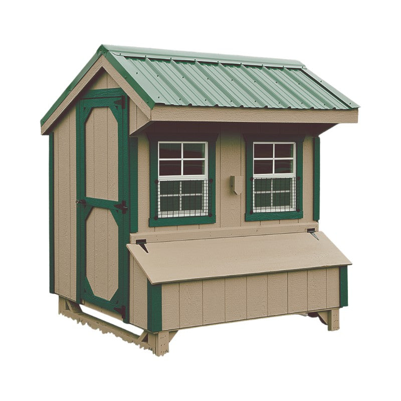 Hen House Collection High Quaker Chicken Coop 4 x 6' Q46H LP back