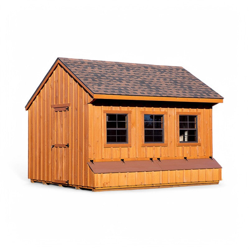 Hen House Collection Quaker Chicken Coop 10 x 12' Q1012 board and batten front