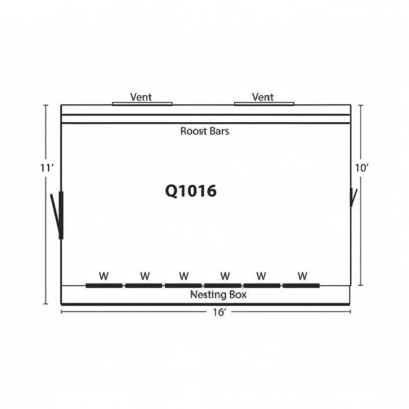 Hen House Collection Quaker Chicken Coop 10 x 16' Q1016 dimensions