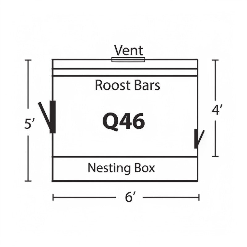 Hen House Collection Quaker Chicken Coop 4 x 6' Q46 dimensions