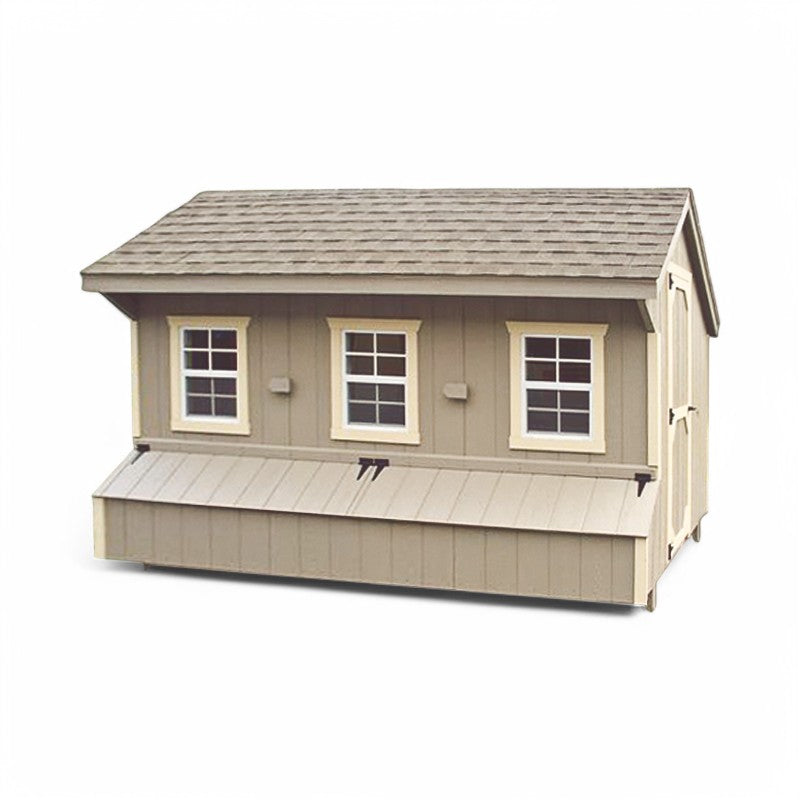 Hen House Collection Quaker Chicken Coop 7 x 12' Q712 LP front light gray