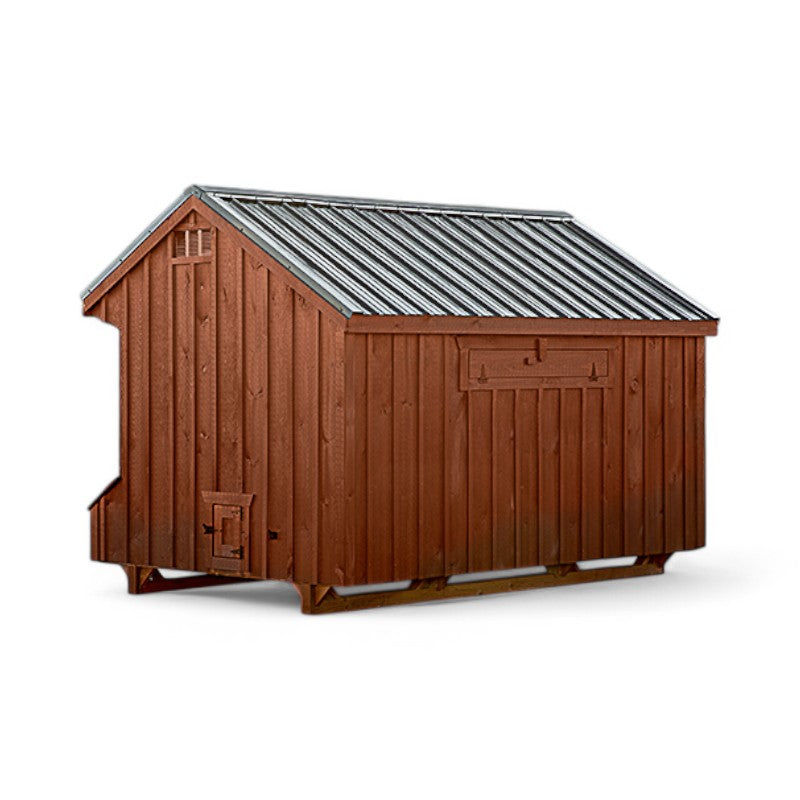 Hen House Collection Quaker Chicken Coop 7 x 12' Q712 board and batten back