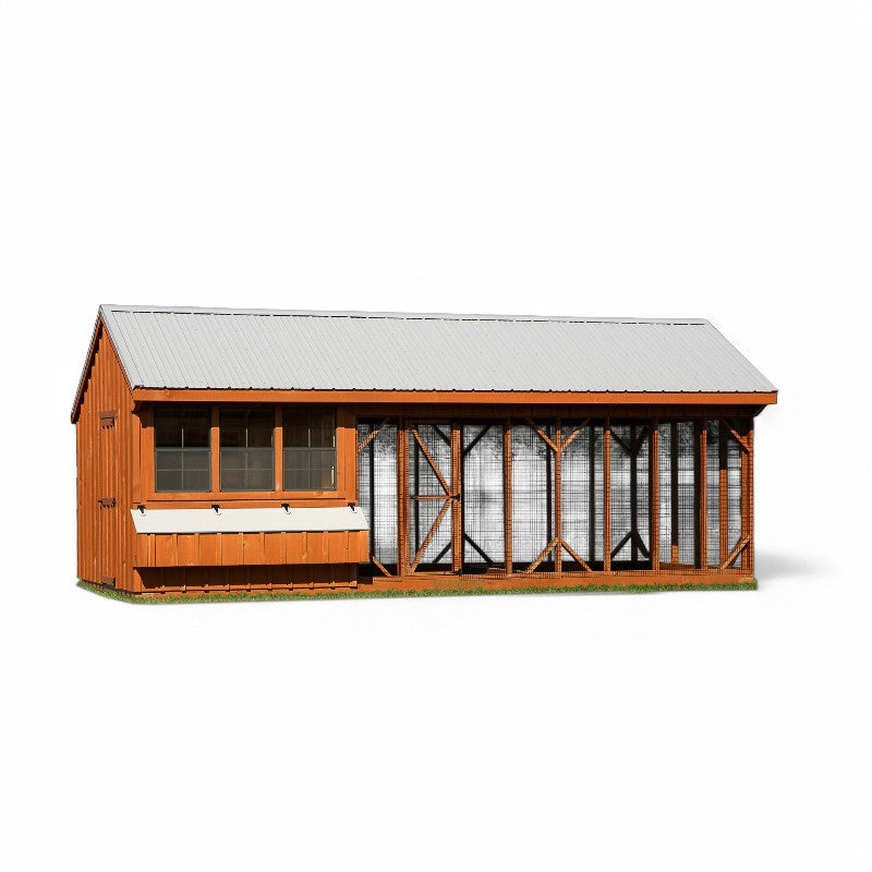 Hen House Collection Quaker Chicken Coop & Large Run Q1024C front