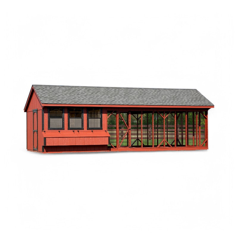 Hen House Collection Quaker Chicken Coop & Large Run Q1028C front