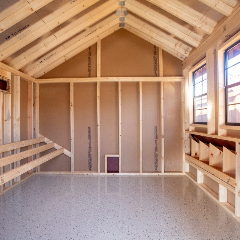 Hen House Collection Quaker Chicken Coop & Large Run Q1028C inside view