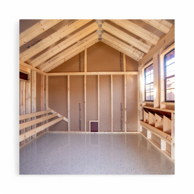 Hen House Collection Quaker Chicken Coop & Large Run Q1040C inside view