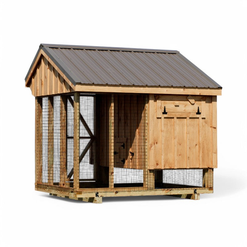 Hen House Collection Quaker Chicken Coop & Run Q48C board and batten back