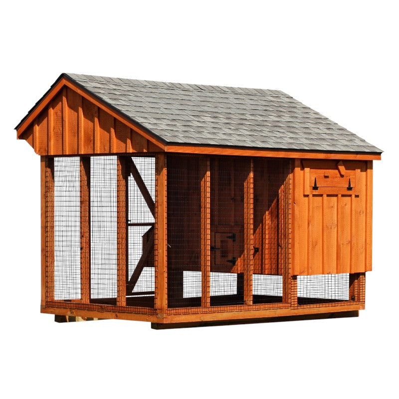 Hen House Collection Quaker Chicken Coop & Run Q610C board and batten back