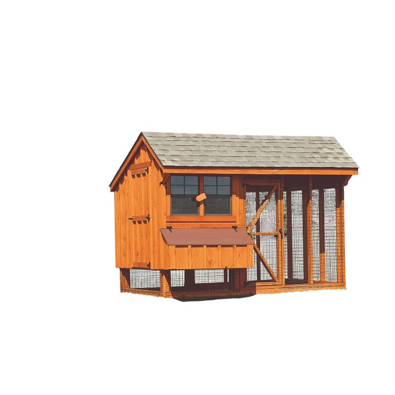Hen House Collection Quaker Chicken Coop & Run Q610C board and batten front