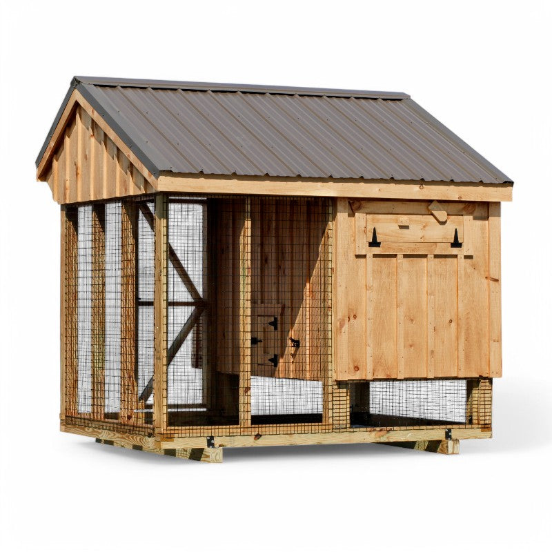 Hen House Collection Quaker Chicken Coop & Run Q68C board and batten back