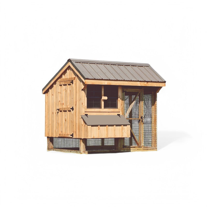 Hen House Collection Quaker Chicken Coop & Run Q68C board and batten front