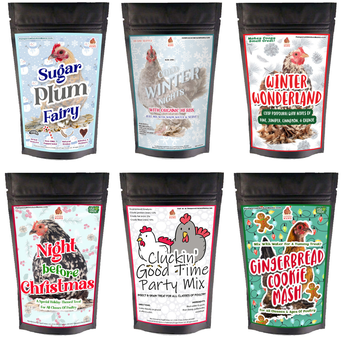 Pampered Chicken Mama Holiday Goody Box For Chickens, Ducks, Turkeys, Quail, Peafowl, and Their Friends