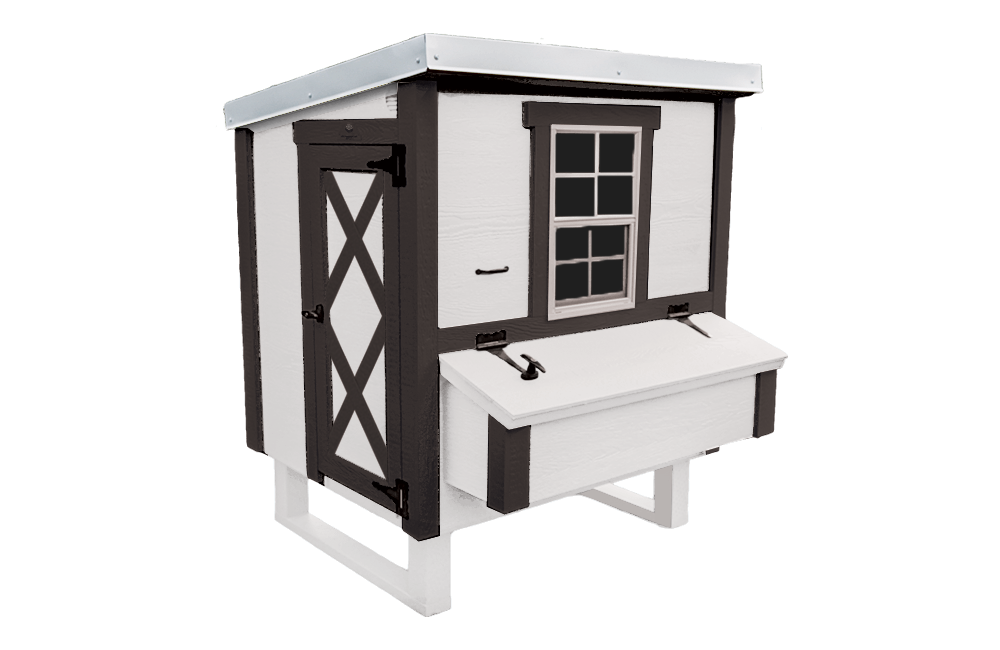 OverEZ Chicken Coop Medium Up to 10 Chickens white and black