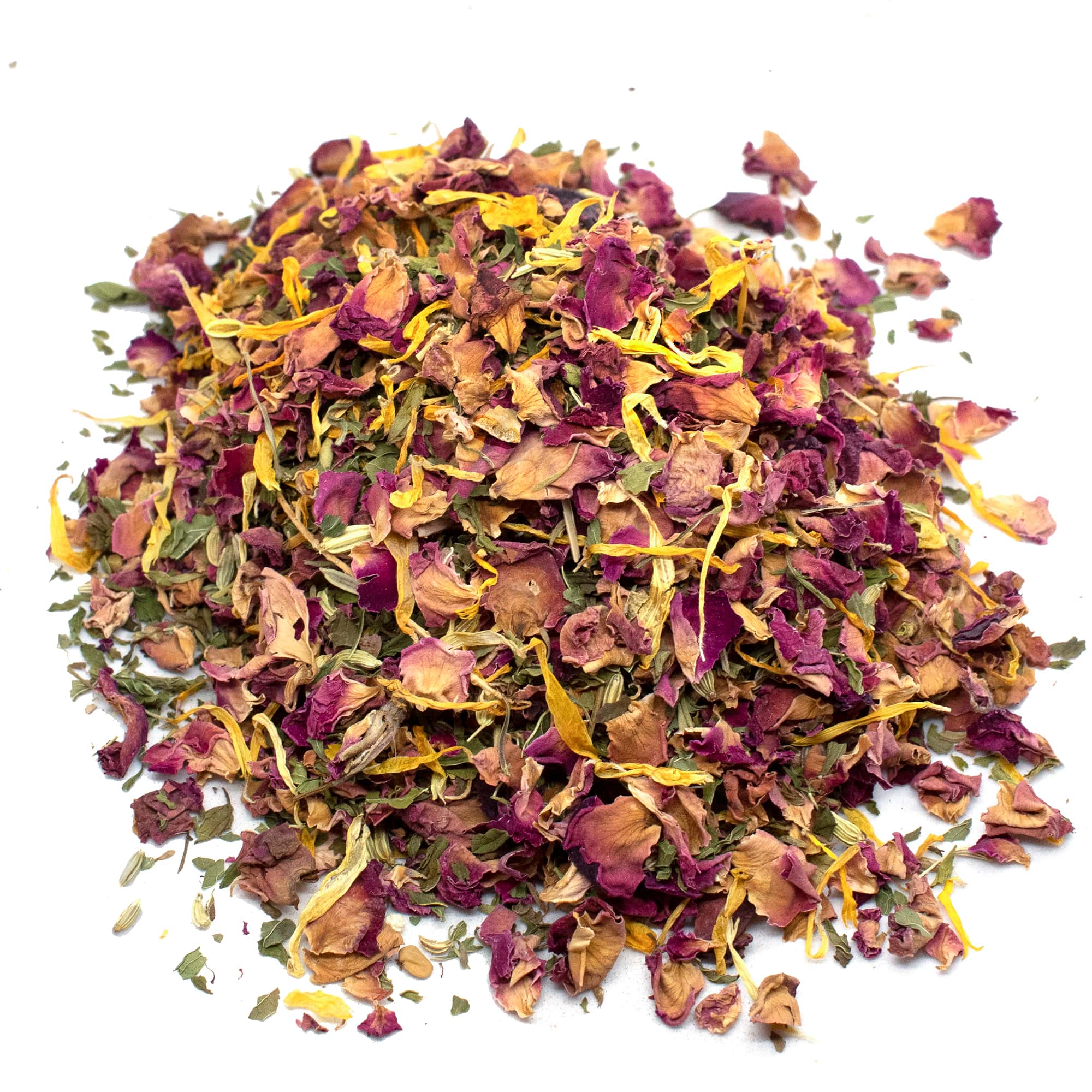 Pampered Chicken Mama Happy Tummy Herbal Treat & Coop Herbs For Pet Chickens With Spearmint, Dill, Roses, Calendula, & Fenugreek