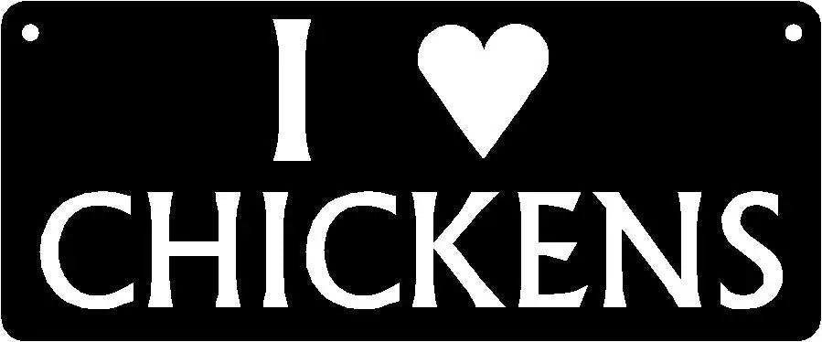 The Metal Peddler Chicken Sign - I "heart" Chickens