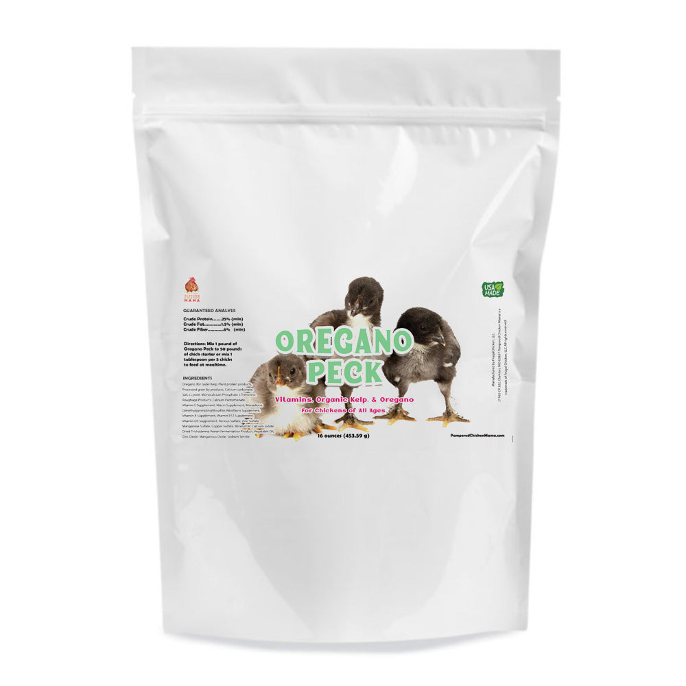 Oregano Peck Baby Chicken Feed Supplement with Organic Kelp & Oregano