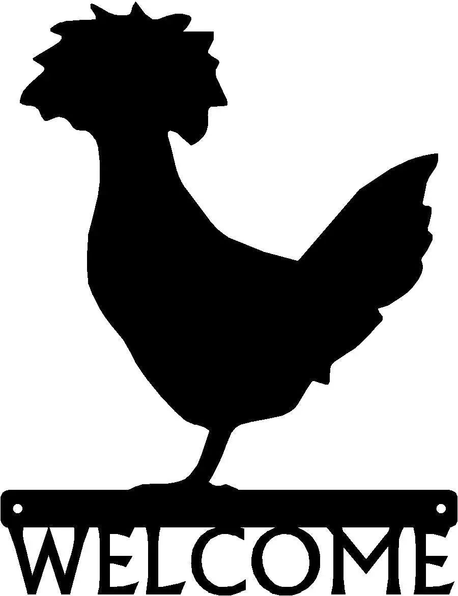The Metal Peddler Polish Chicken #02 Welcome Sign or House Number Sign