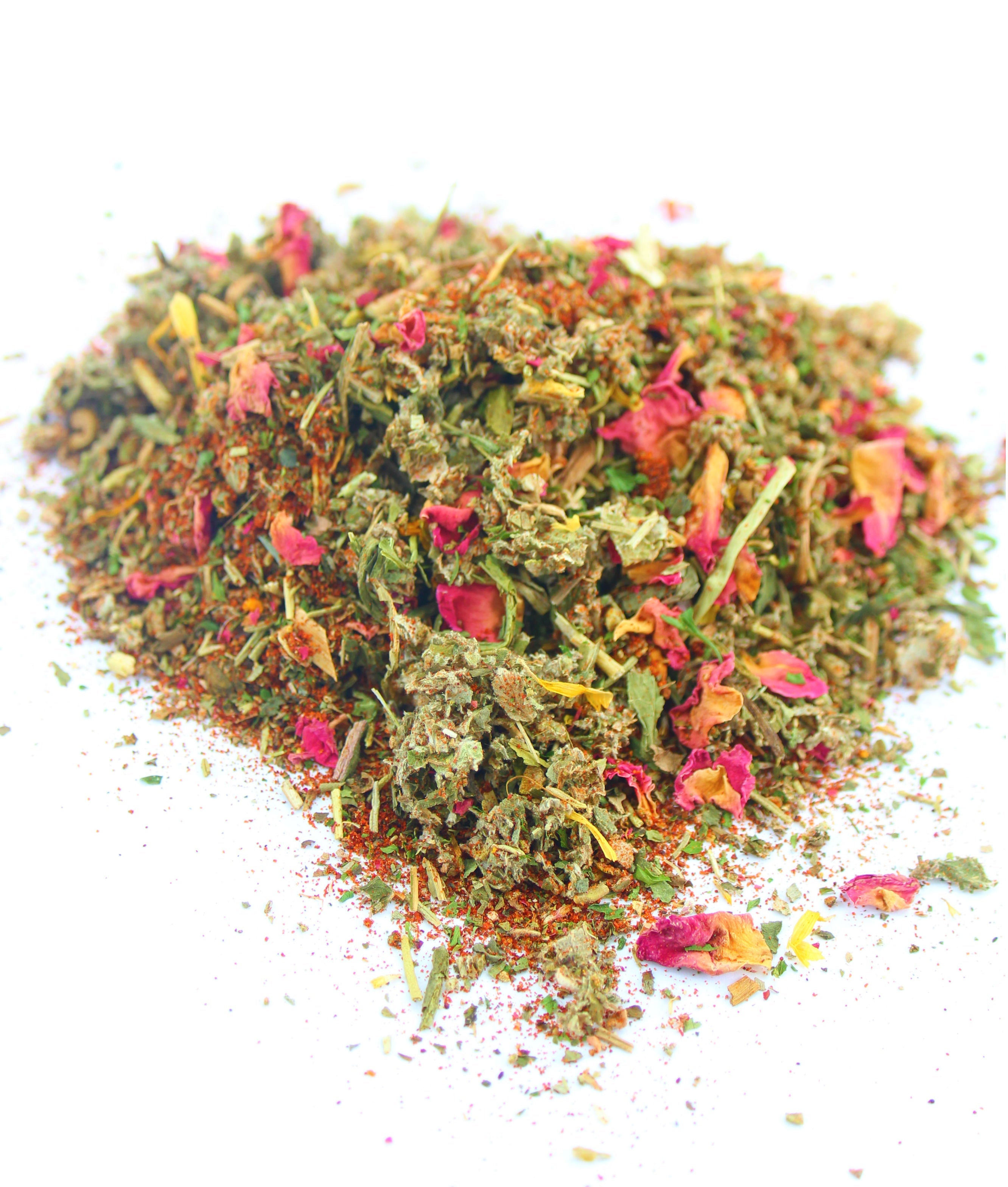 Pampered Chicken Mama WormBGone Nesting Herbs For Pet Chickens With Roses, Chilis, Calendula, Dandelion For Healthier Coops