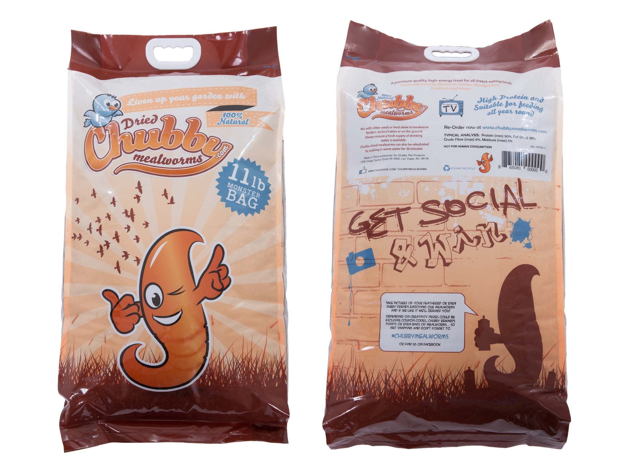 Chubby Dried Mealworms 11Lbs