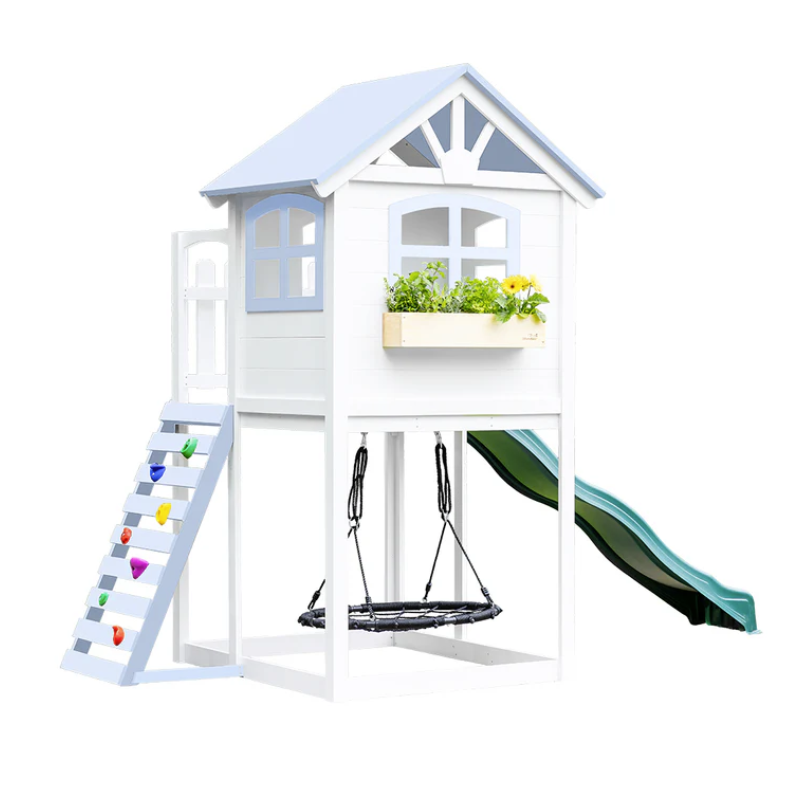 2MamaBees Londyn Playhouse & Swing Pastel Colors Ocean Blue