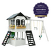 2MamaBees Reign Two Story Swing Set & Climber Black & White Farmhouse Style 3