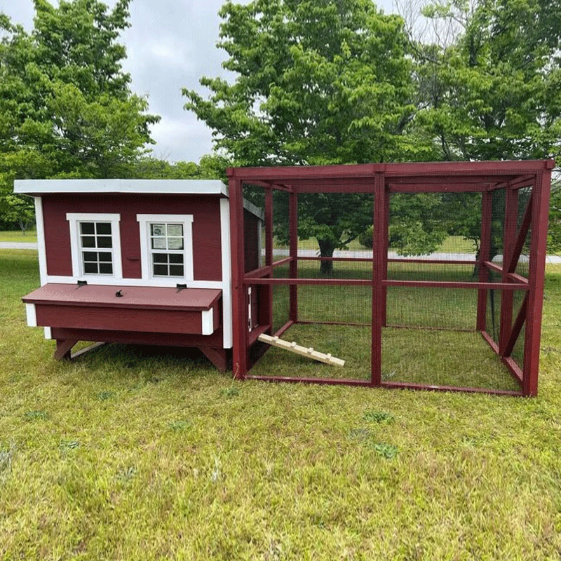 OverEZ Chicken Run Wooden 16' Walk-In Red or White