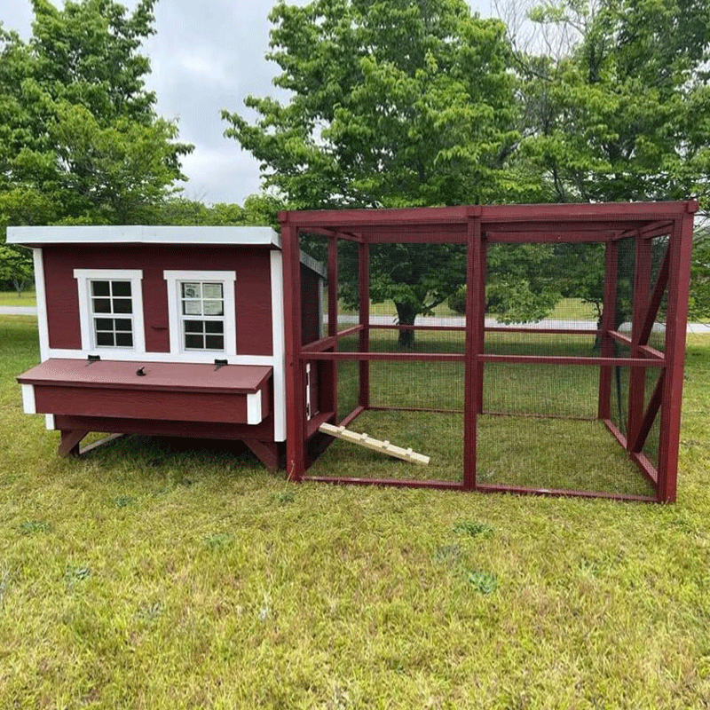 OverEZ Chicken Run Wooden 8' Walk-In Red or White