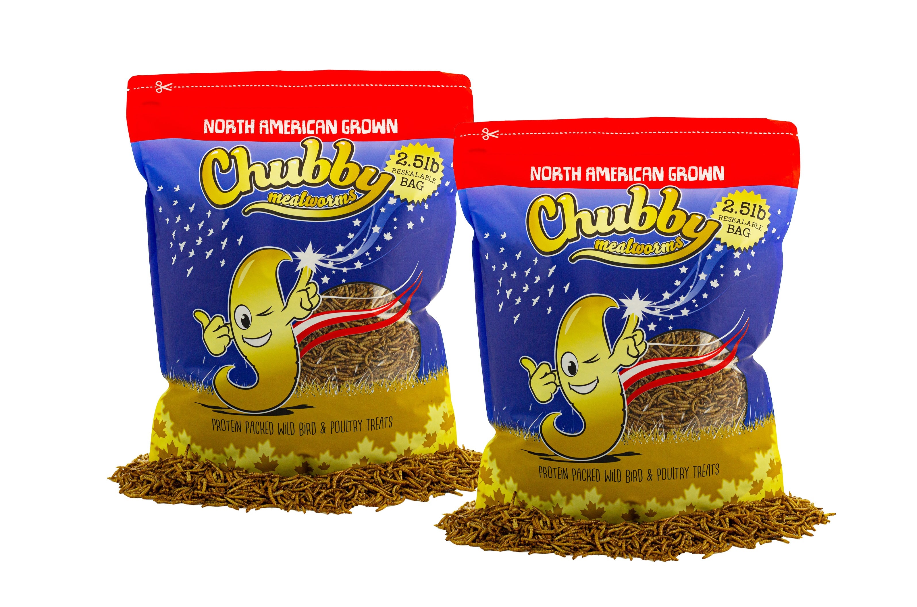 Chubby North American Dried Mealworms 5Lbs (Montreal Grown) Non-GMO