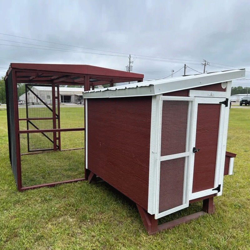 OverEZ Chicken Run Wooden 16' Walk-In Red or White