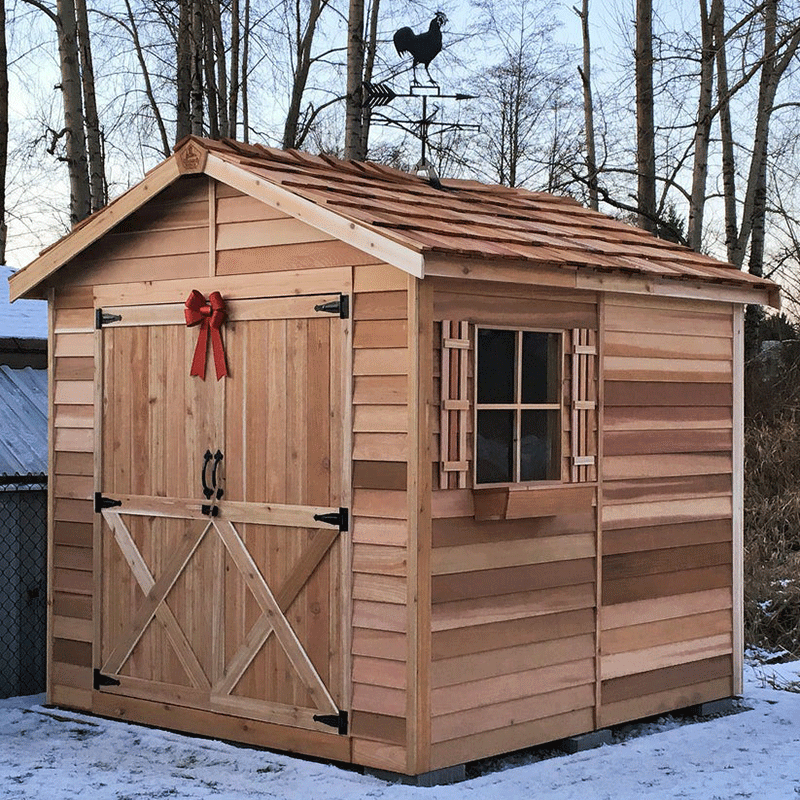 CedarShed Rancher Lawn Mower Storage Shed with Double Doors