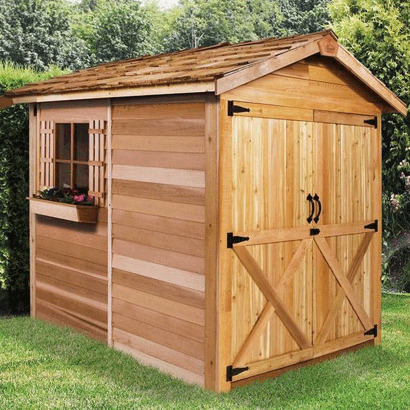 CedarShed Rancher Lawn Mower Storage Shed with Double Doors