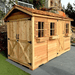 CedarShed Boathouse side 3 windows 2 doors