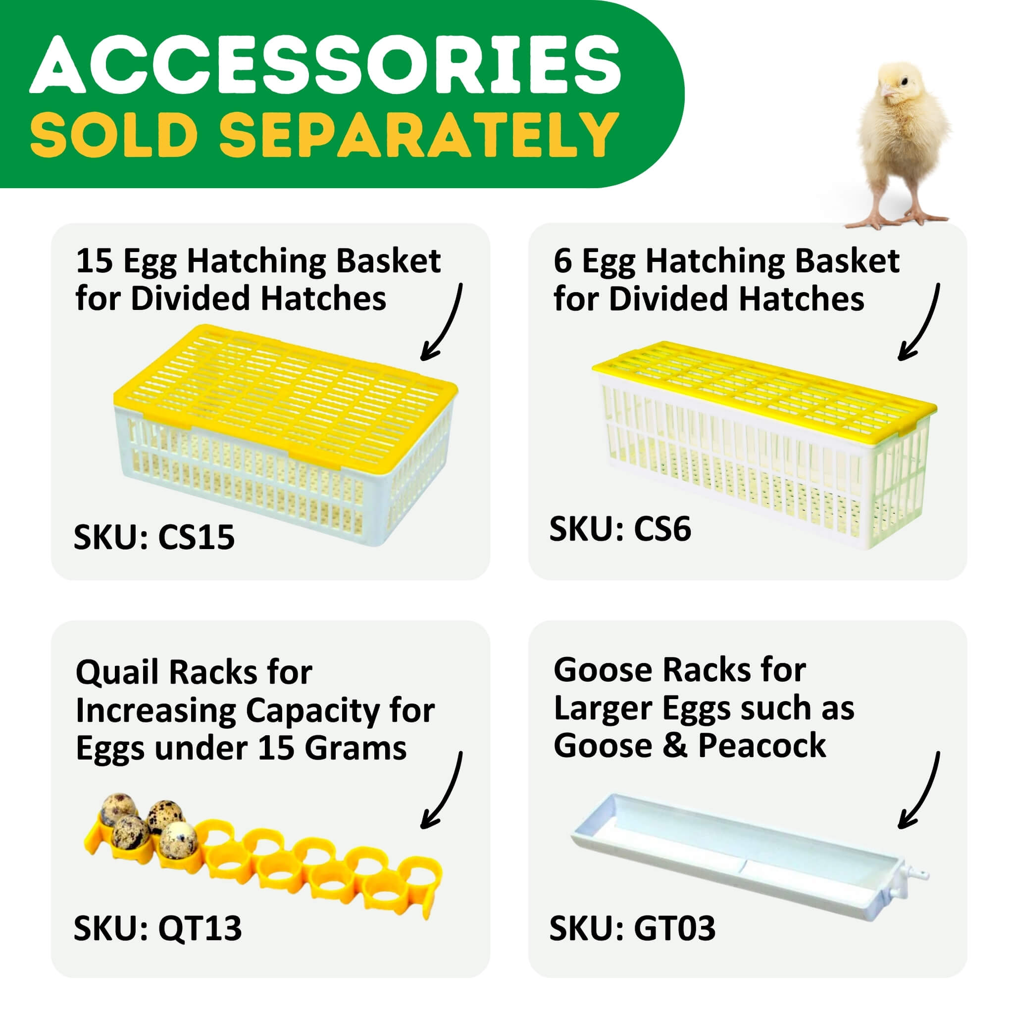 Cimuka CT180 SH - Egg Incubator - Setter & Hatcher additional racks and baskets sold separately