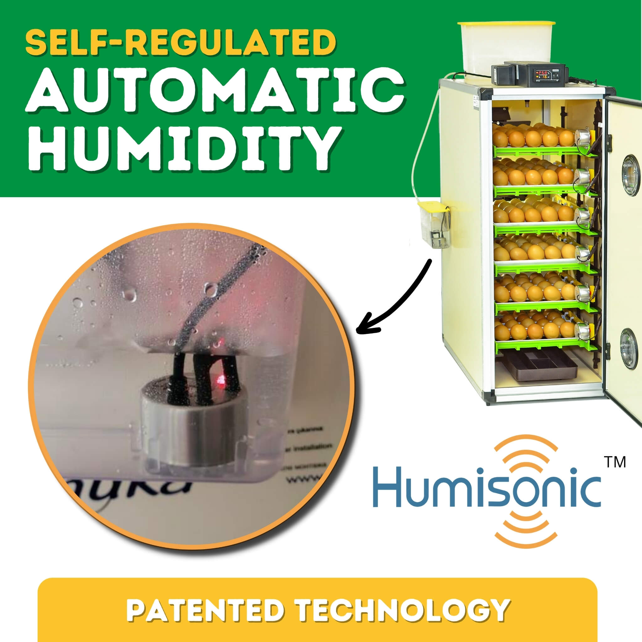 Cimuka CT180 SH - Egg Incubator - Setter & Hatcher automatic humidity control