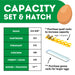 Cimuka CT180 SH - Egg Incubator - Setter & Hatcher capacity chart by egg type