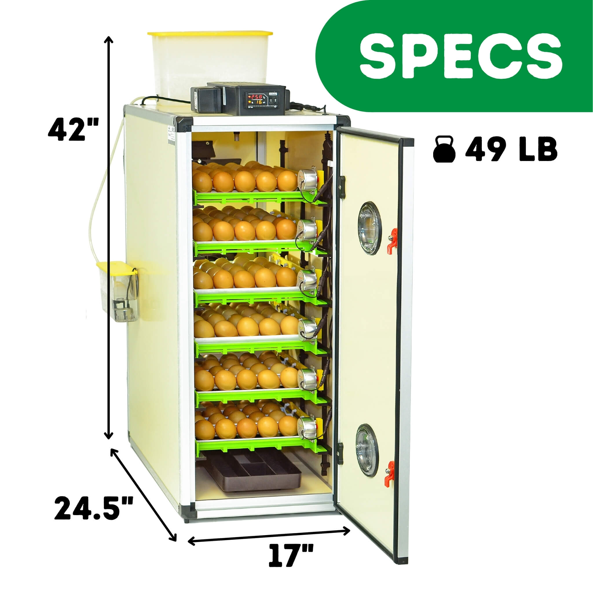 Cimuka CT180 SH - Egg Incubator - Setter & Hatcher dimensions