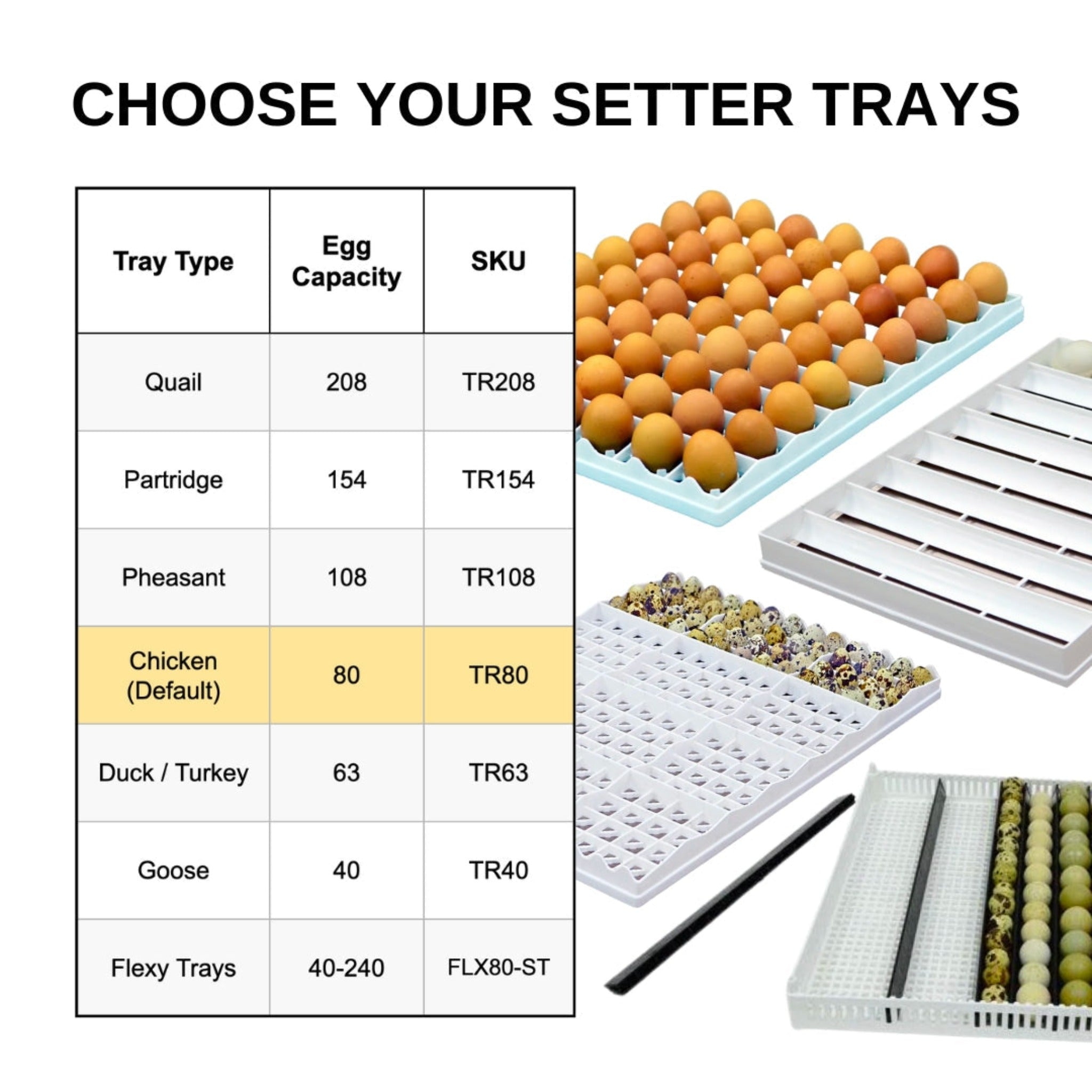 Cimuka T3200 C - Egg Incubator - Setter & Hatcher setter trays