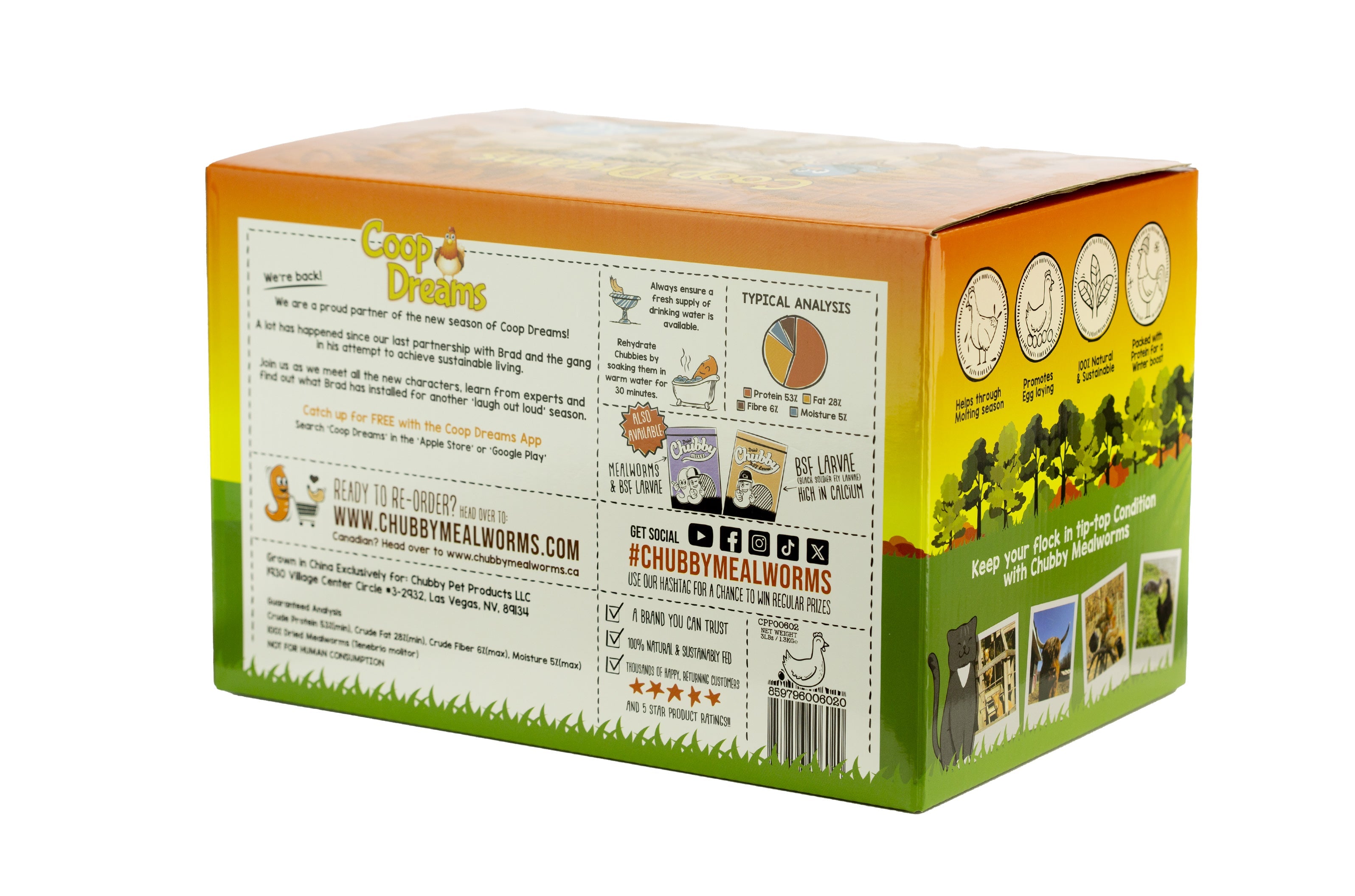 Chubby Dried Mealworms 4x 3Lb (12lbs) - Coop Dreams Limited Edition Boxes