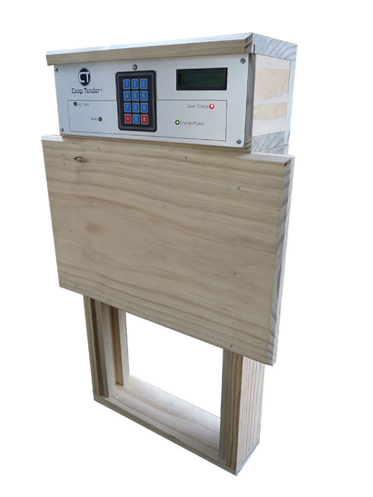 Coop Tender Automatic Chicken Door + Internet Wi-Fi Module Bundle front side