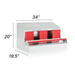 HenGear Nesting Box Medium Rollout & Reversible Design with dimensions