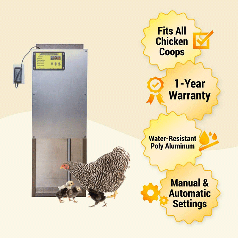 OverEZ Automatic Chicken Coop Door features