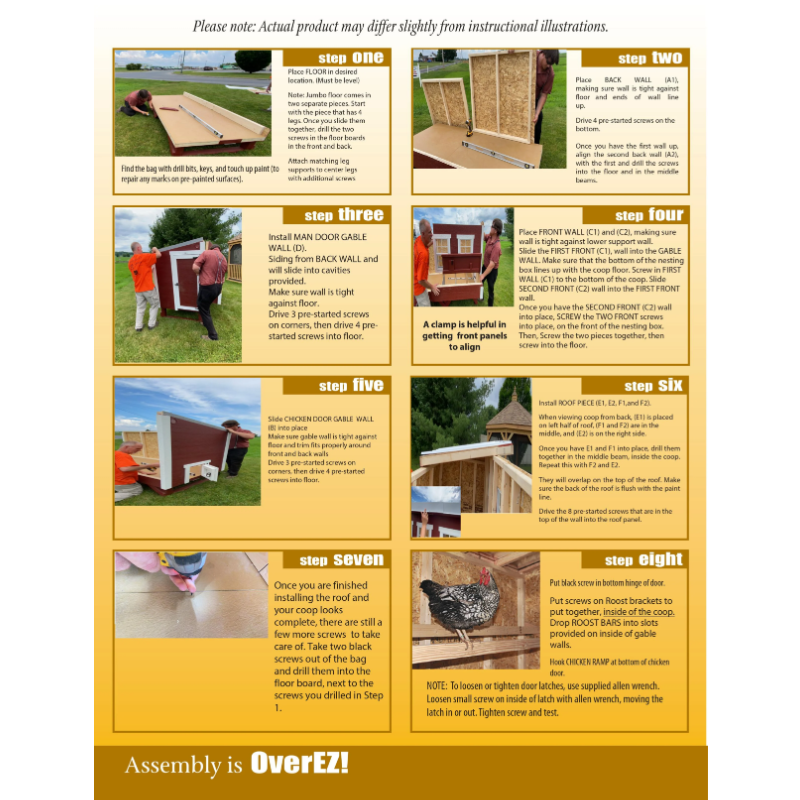 OverEZ Chicken Coop Jumbo Up to 30 Chickens assembly instructions 2