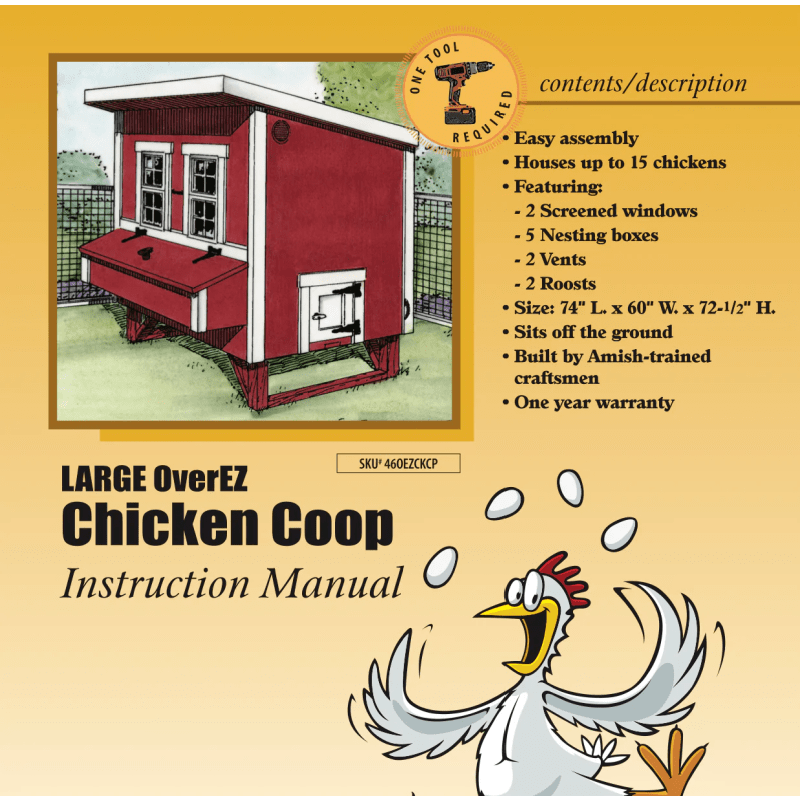 OverEZ Chicken Coop Large Up to 15 Chickens assembly instructions 1