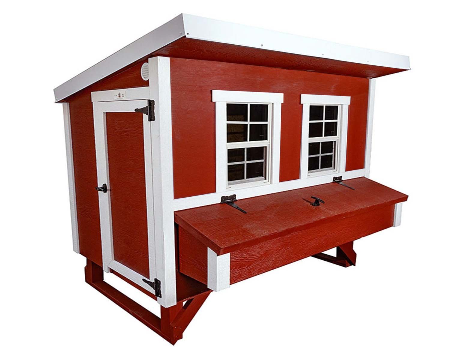 OverEZ Chicken Coop Large Up to 15 Chickens red side man door