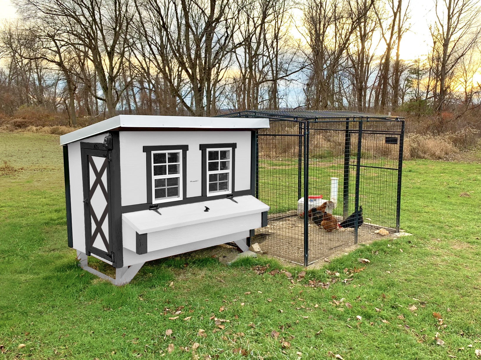 OverEZ Chicken Coop Large Up to 15 Chickens white with optional run